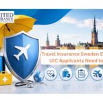 Sweden travel insurance concept with medical protection, luggage, and secure travel coverage